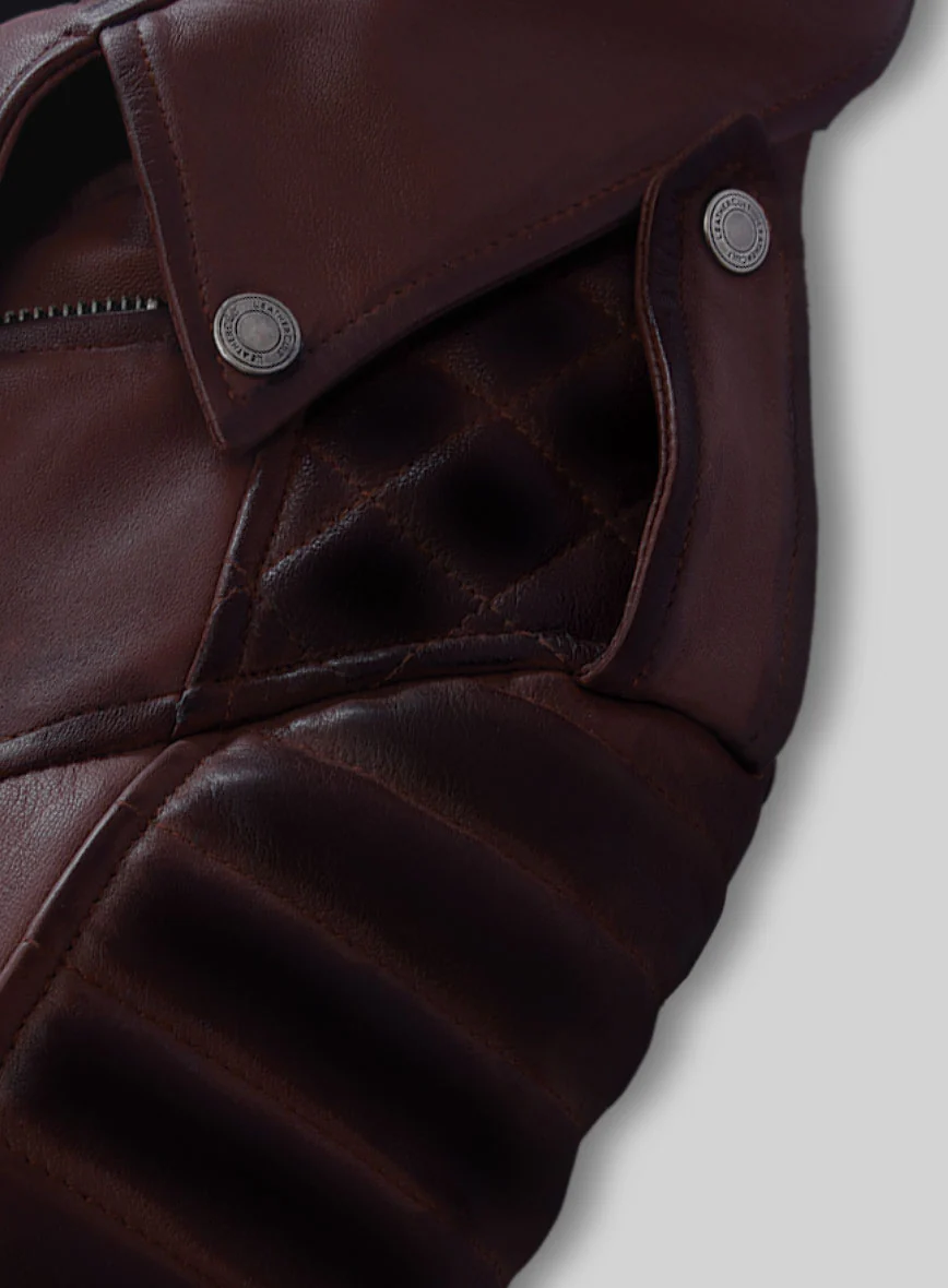 Women's Valencia Burnt Wine Leather Jacket - Image 5