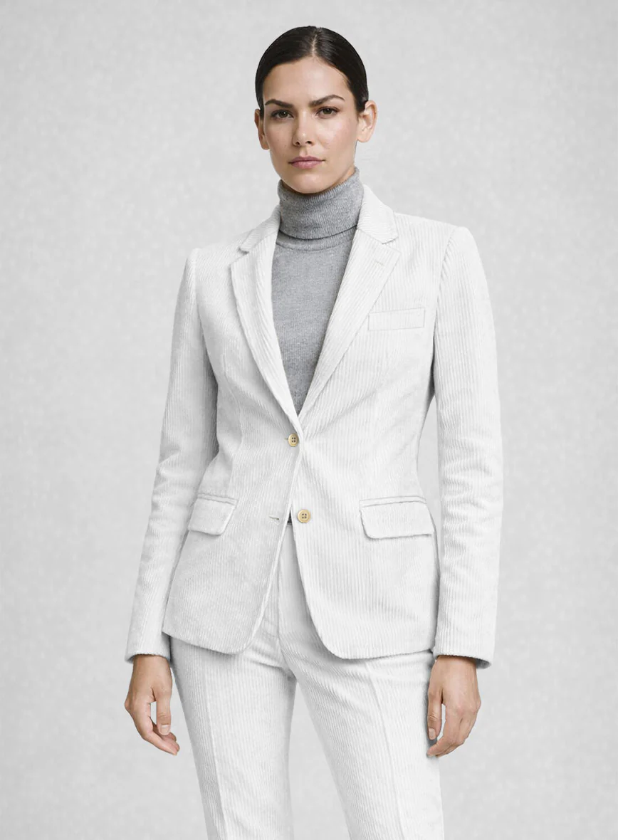 Women's White Corduroy Suit - Image 2