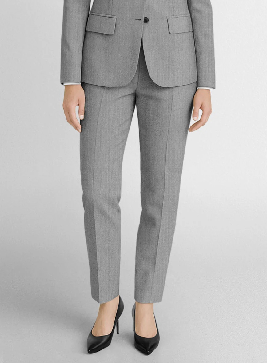Women's Worsted Light Gray Wool Suit - Image 3