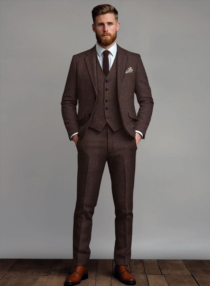 Woodland Brown Heavy Tweed Suit - Image 2