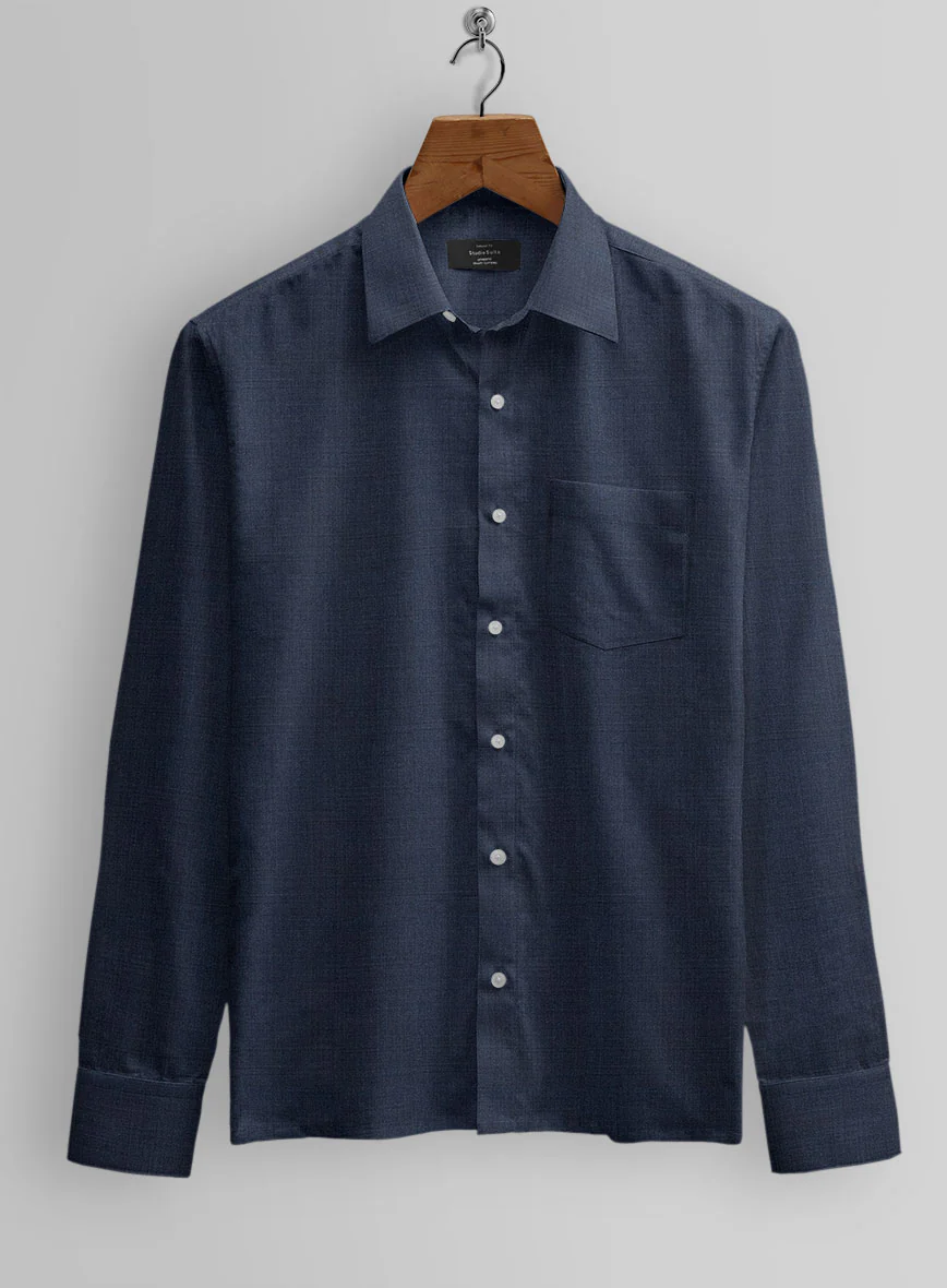 Worsted Blue Wool Shirt - Image 2