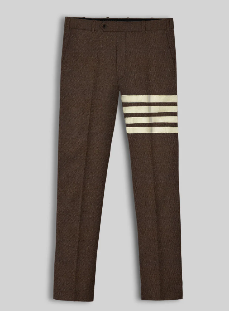 Worsted Brown Wool Ivory Bar Jacket - Image 2