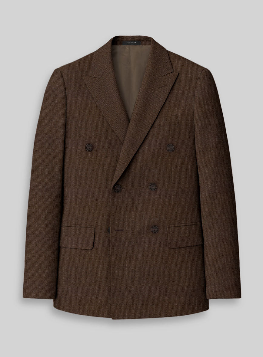 Worsted Brown Wool Double Breasted Suit - Image 3