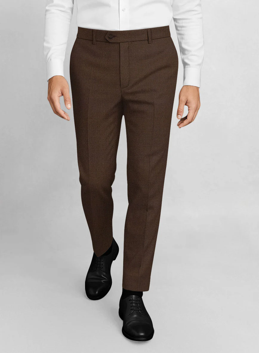 Worsted Brown Wool Double Breasted Suit - Image 5