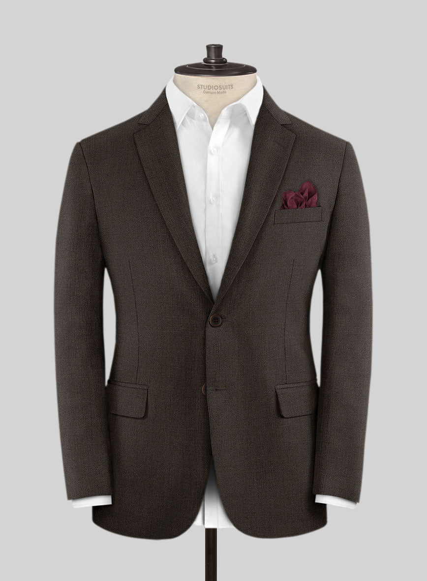 Worsted Dark Brown Wool Suit - Image 4
