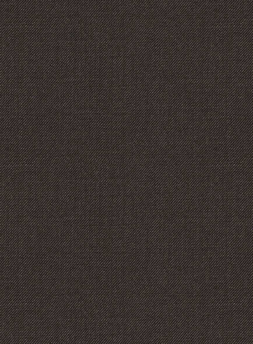 Worsted Dark Brown Wool Double Breasted Suit - Image 4