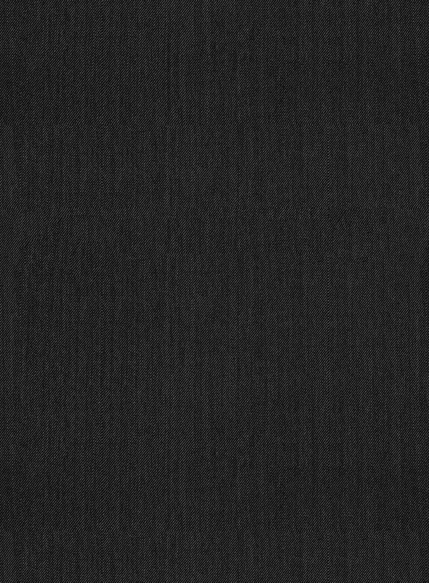 Worsted Dark Charcoal Wool Double Breasted Suit - Image 4