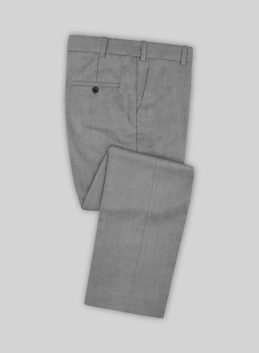 Worsted Light Gray Wool Double Breasted Suit - Image 6