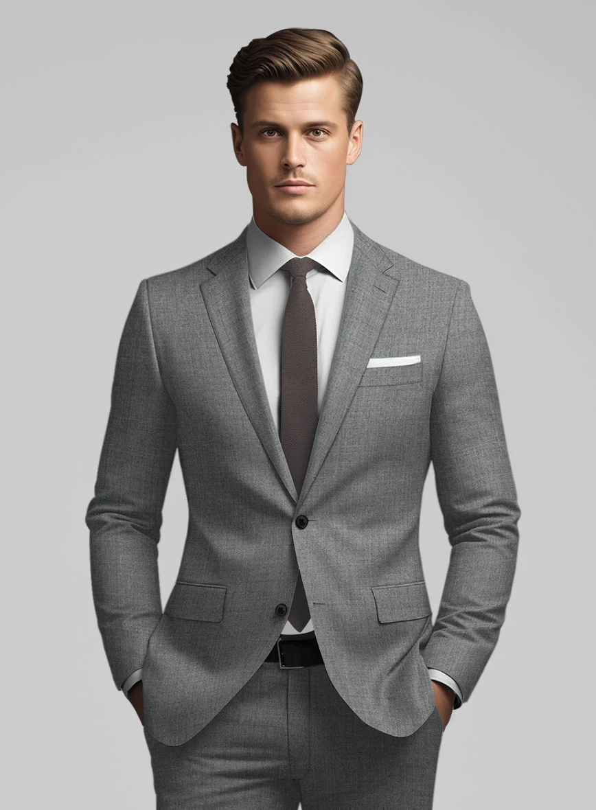 Worsted Mid Charcoal Wool Suit - Image 3