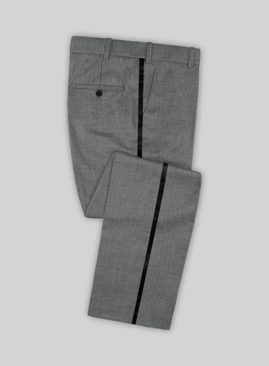 Worsted Mid Charcoal Wool Tuxedo Suit - Image 3