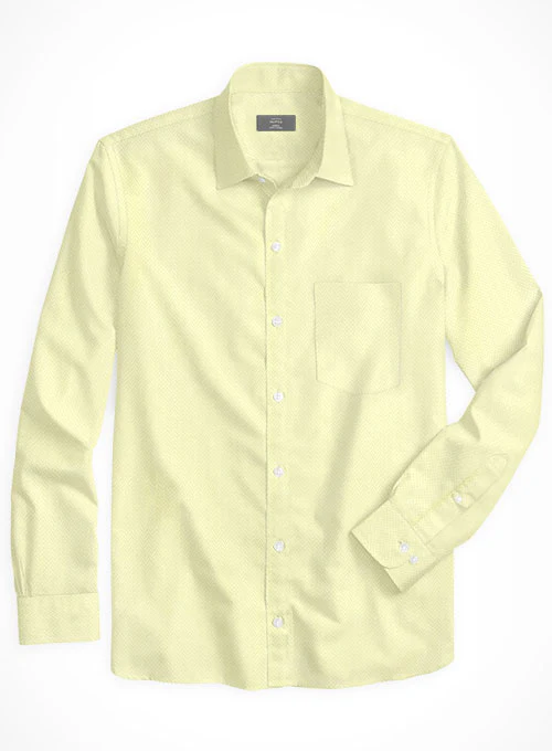 Yellow Herringbone Cotton Shirt - Image 2