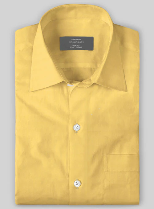 Yellow Stretch Twill Shirt - Image 2