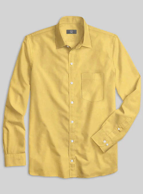 Yellow Stretch Twill Shirt - Image 2