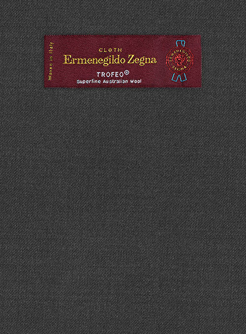Lanificio Zegna Trofeo Charcoal Wool Pants - Image 2