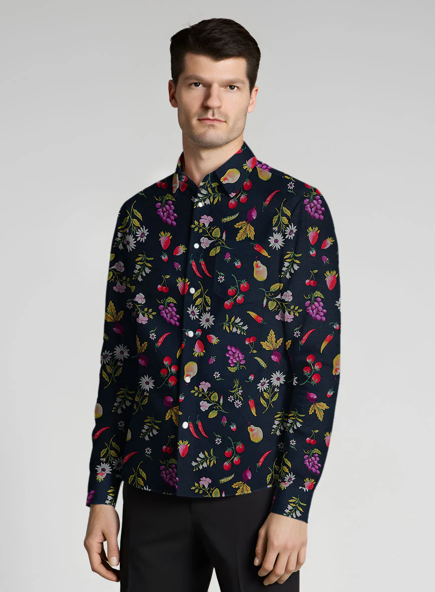 Zesty Bloom Cotton Lycra Shirt - Image 2